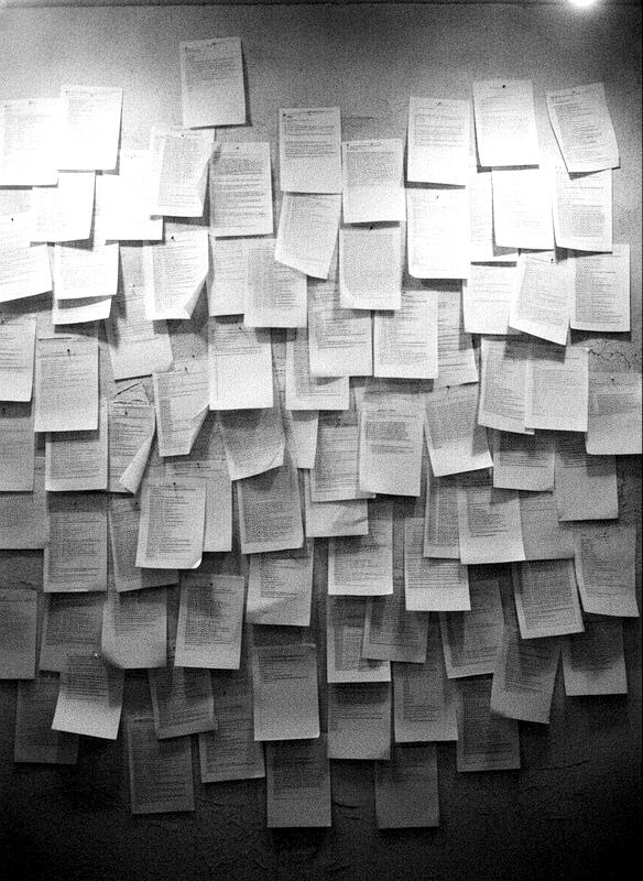 printed logs and notes