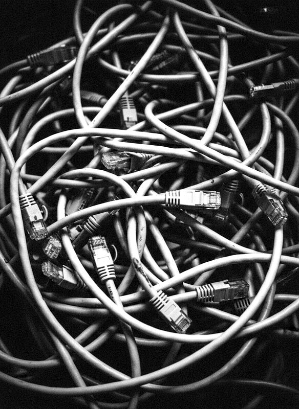 tangled network cables